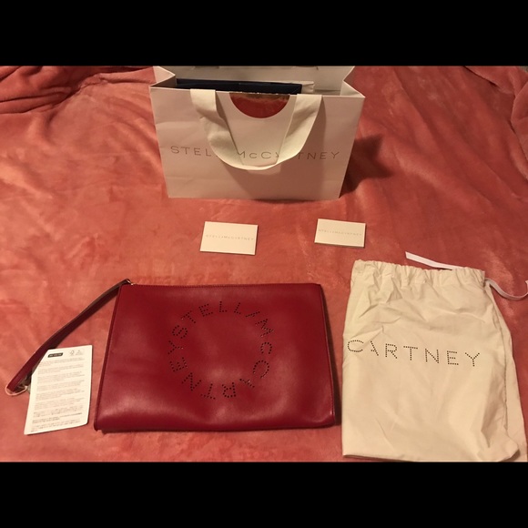 Stella McCartney logo red clutch - Picture 2 of 8